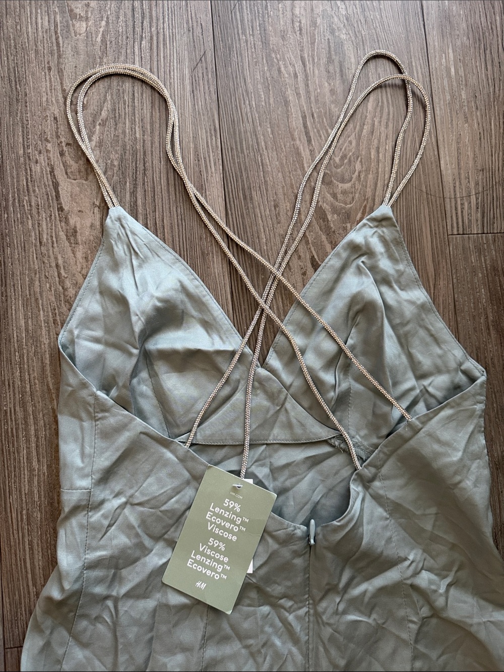 H&M Light Sage Green Strappy Slip Dress - Picture 2 of 3